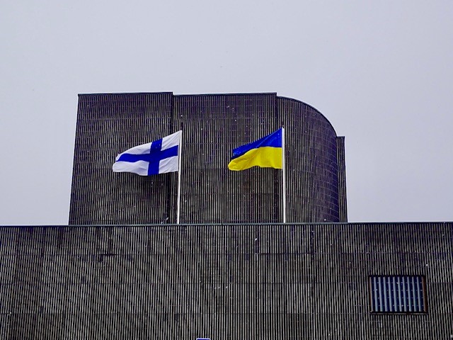 Suomen ja Ukrainan liput salossa