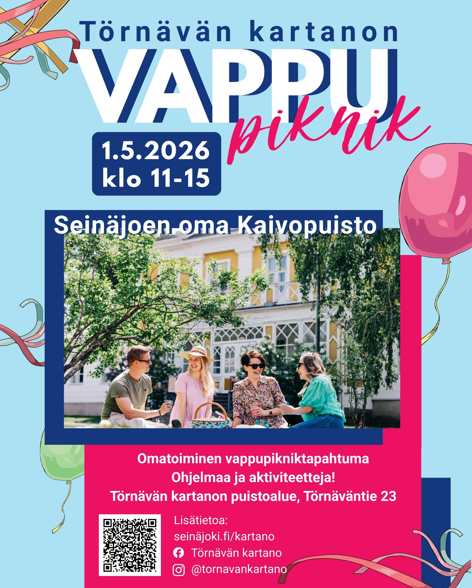 Törnävän kartanon vappupiknik 1.5.2026 klo 11-15