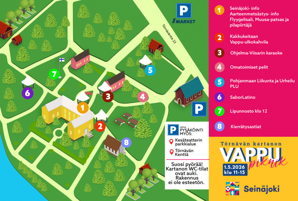 Törnävän vappupiknikin aluekartta