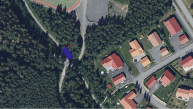 Ilmakuva Pajuluoman ulkokuntosalin sijainnista